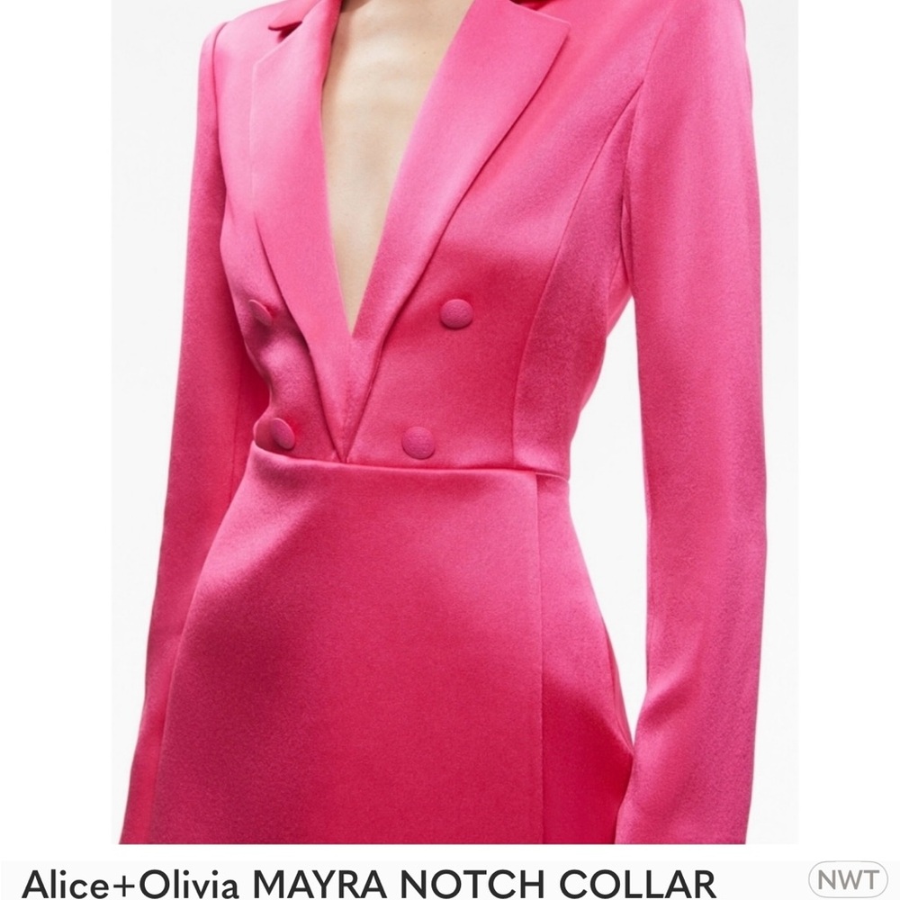 Alice + Olivia Pink Notch Collar Jacket